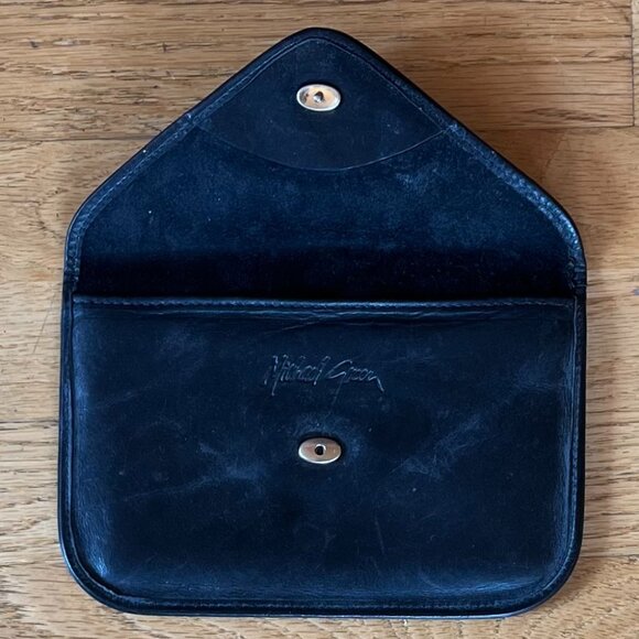 Michael Green Leather Envelope Clutch Wallet/Pouch - Picture 2 of 4